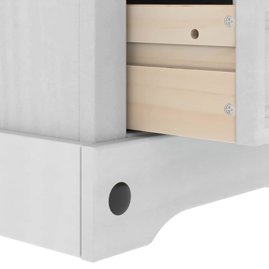 Sengebord Corona Hvid 53 x 39 x 47 cm Massiv fyrretræ