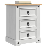 Sengebord Corona Hvid 53 x 39 x 66 cm Massiv fyrretræ