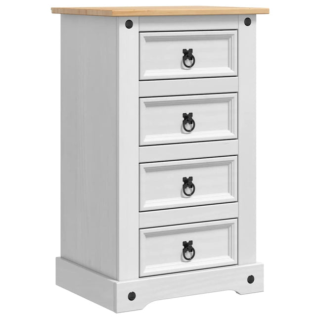Sengebord Corona Hvid 53 x 39 x 84 cm Massiv fyrretræ