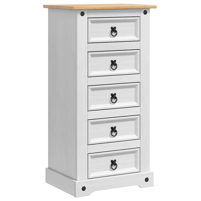Sengebord Corona Hvid 53 x 39 x 103 cm Massiv fyrretræ