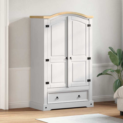 Garderobeskab Corona Hvid 101 x 52 x 170 cm Massiv fyrretræ