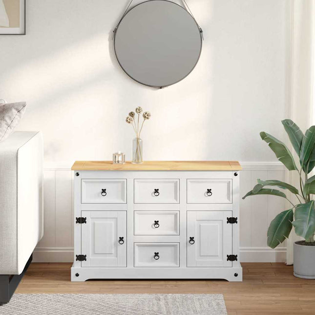 Opbevaringskister Corona Hvid 112 x 40 x 75 cm Massiv fyrretræ