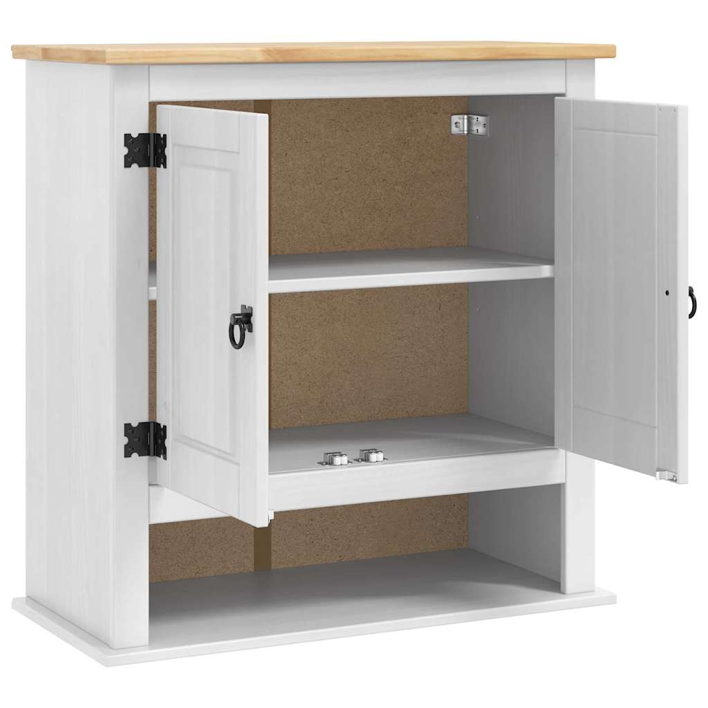 Hængeskab med dør Corona Hvid 70 x 33 x 71,5 cm Massiv fyrretræ