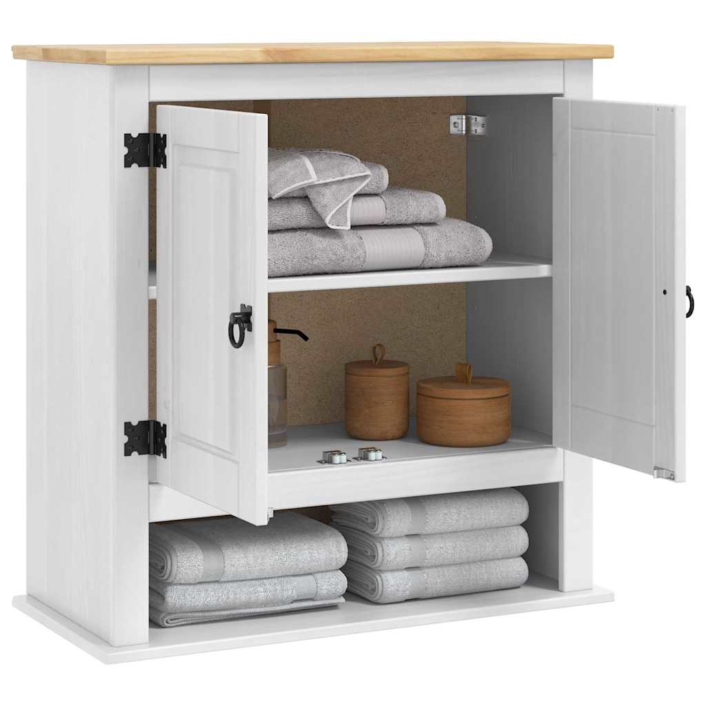 Hængeskab med dør Corona Hvid 70 x 33 x 71,5 cm Massiv fyrretræ