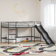 Kids'loftseng med rutsjebane Sort og Anthracit 100 x 200 cm
