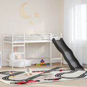 Kids'loftseng med rutsjebane Hvid og Antracit 75 x 190 cm