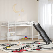 Kids'loftseng med rutsjebane Hvid og Antracit 90 x 200 cm