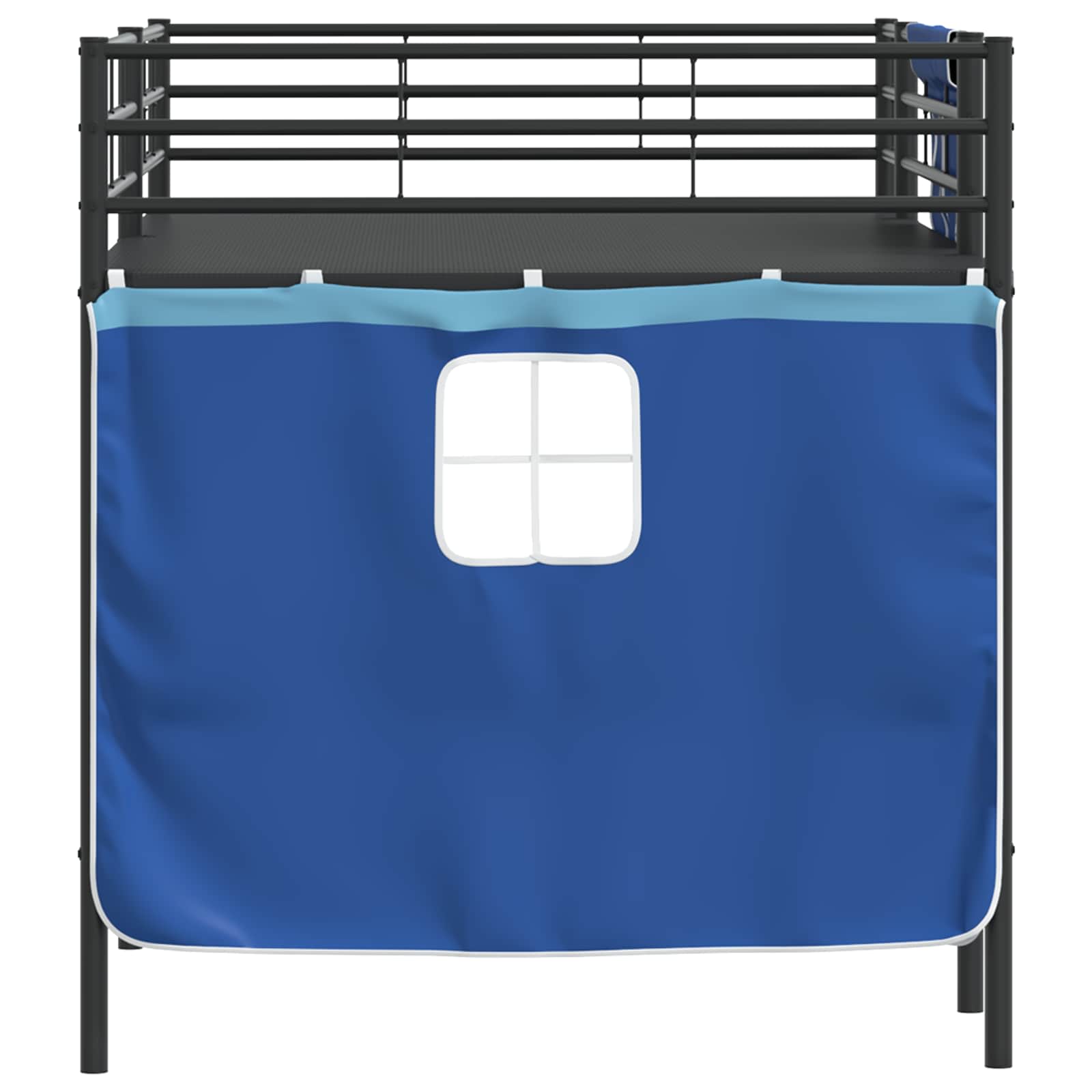 Kids'loftseng med gardiner Sort og Blå 90 x 200 cm