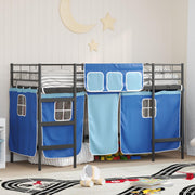 Kids'loftseng med gardiner Sort og Blå 100 x 190 cm