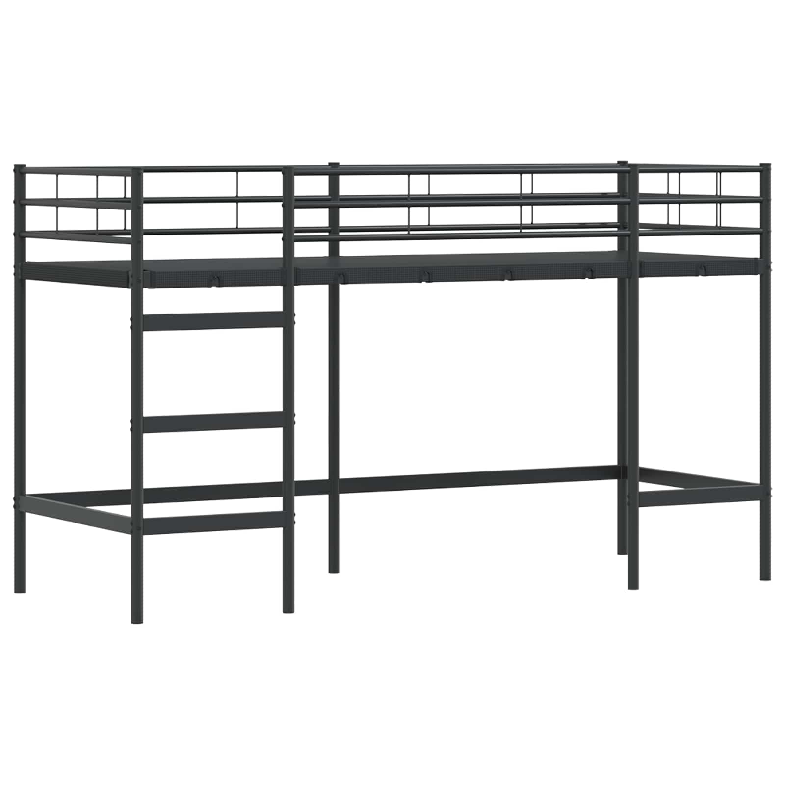 Kids'loftseng med gardiner Sort og Blå 100 x 190 cm