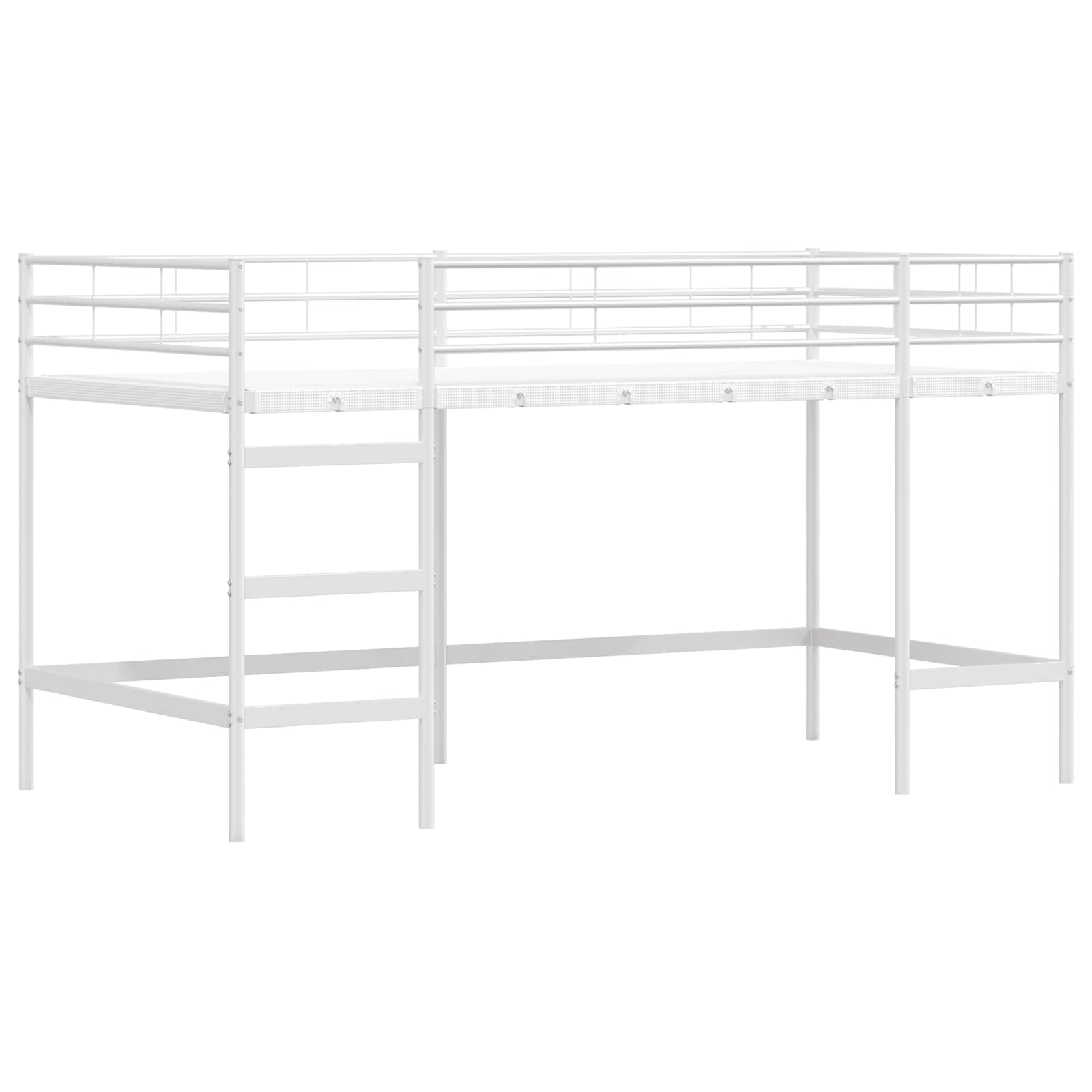 Kids'loftseng med gardiner Hvid og lyserød 90 x 200 cm