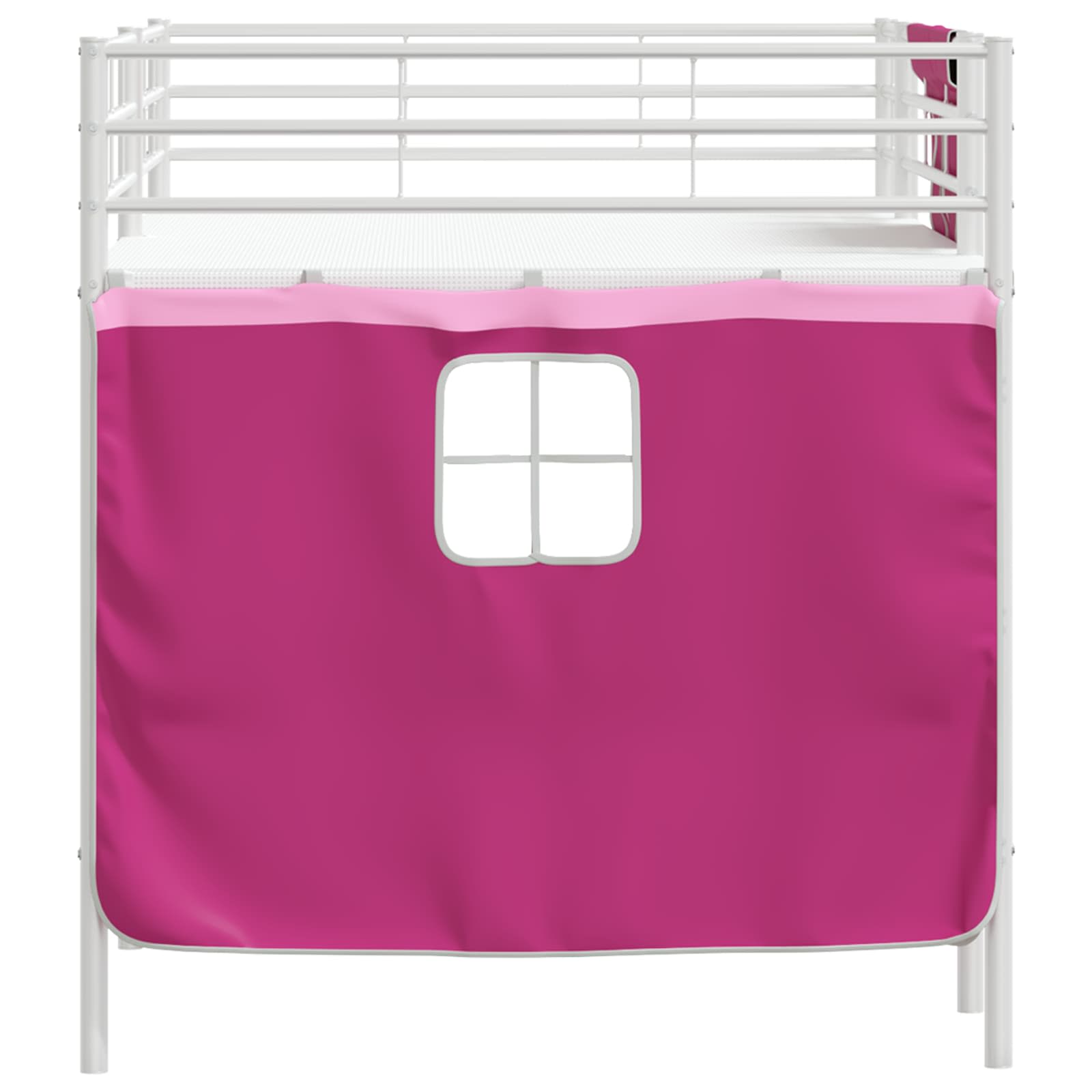 Kids'loftseng med gardiner Hvid og lyserød 90 x 200 cm