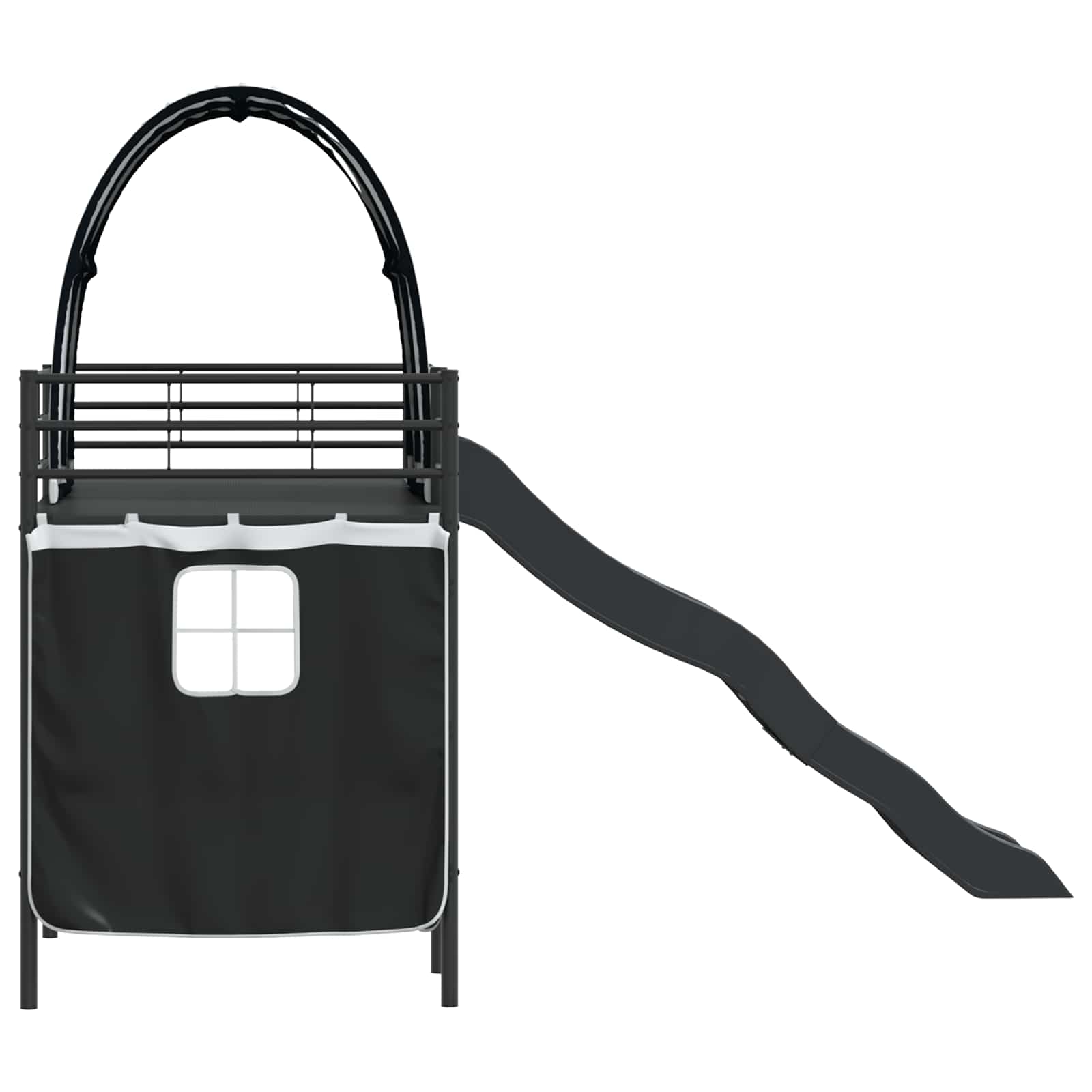 Børns Loft Seng Ramme Ensfarvet Sort 75 x 190 cm Metal