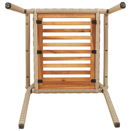 Have stapelstole 4 pcs Brun og Beige Solid akacietræ, PE rattan