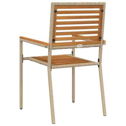 Have stapelstole 4 pcs Brun og Beige Solid akacietræ, PE rattan