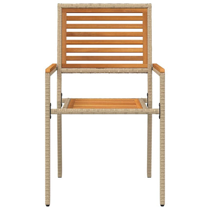 Have stapelstole 4 pcs Brun og Beige Solid akacietræ, PE rattan