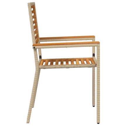 Have stapelstole 4 pcs Brun og Beige Solid akacietræ, PE rattan