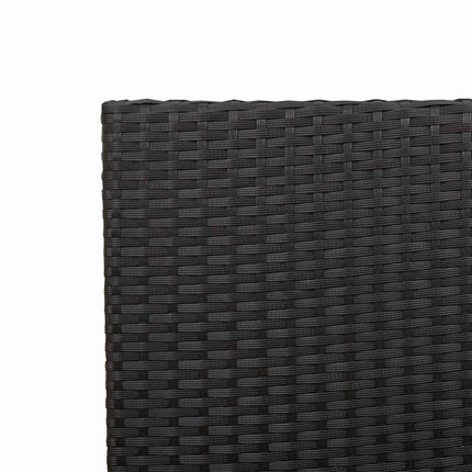 Have stapelstole 4 pcs Sort og Brunt PE rattan, Solid akacietræ