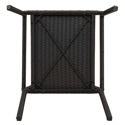 Have stapelstole 4 pcs Sort og Brunt PE rattan, Solid akacietræ