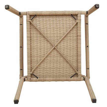 Have stapelstole 4 pcs Creme og Brun PE rattan, Solid akacietræ