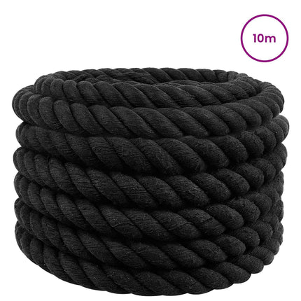 Bomulds Snor 36 mm 10 m Sort 100% Bomuld