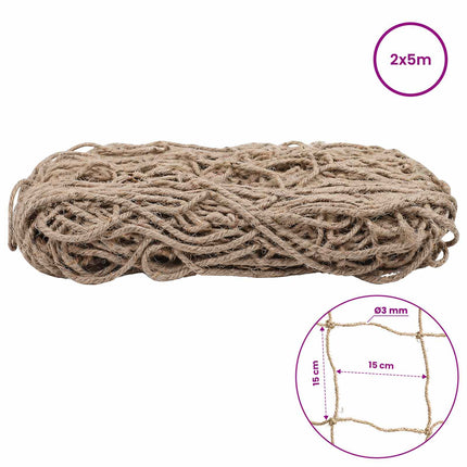 Jute Plante Støtte Net Naturfarvet 2 x 5 m 100% Tossa Jute