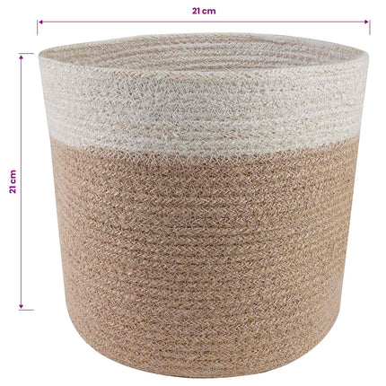 Plantepotte Sæt 2 pcs Natur og hvid Ø 21 x 21 cm