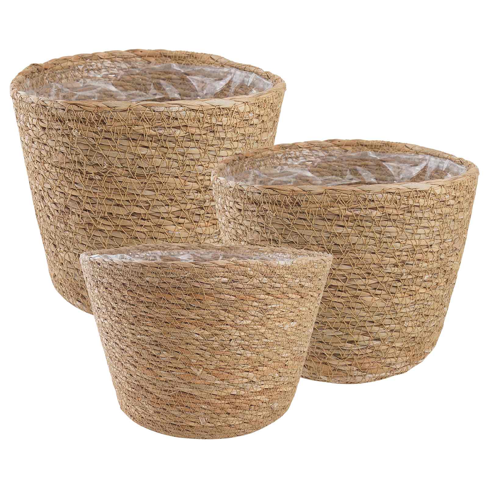 3 stk. Naturfarvet Ø26 x 19 cm 100% Søgræs billede