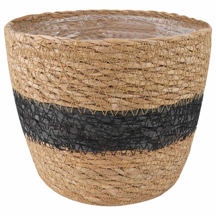 Søgræs Planterkurve 3 pcs Naturfarvet og sort Ø26 x 19 cm