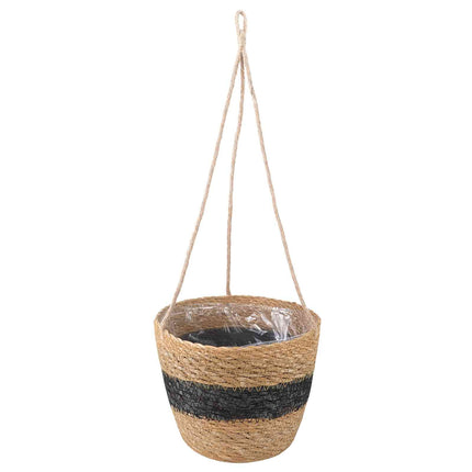 Søgræs Planterkurve 3 pcs Naturfarvet og sort Ø26 x 19 cm