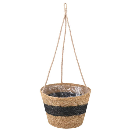 Søgræs Planterkurve 3 pcs Naturfarvet og sort Ø26 x 19 cm
