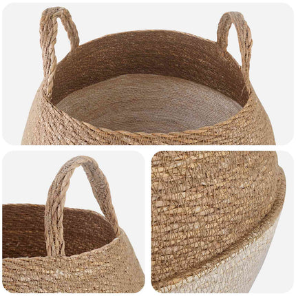 Plantekrukke med håndtag 2 pcs Hvid Ø 32 x 32 cm 100% Søgræs