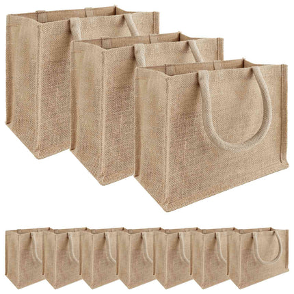 Jute tasker 10 pcs Naturfarvet 26 x 22 x 14 cm 100% Tossa Jute