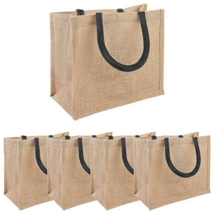 Jute tasker 5 pcs Naturfarvet og sort 26 x 22 x 14 cm