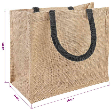 Jute tasker 5 pcs Naturfarvet og sort 26 x 22 x 14 cm