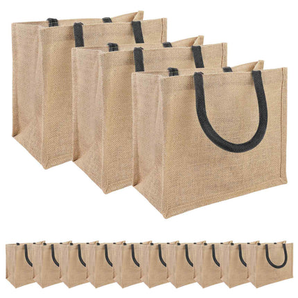 Jute tasker 50 pcs Naturfarvet og sort 26 x 22 x 14 cm