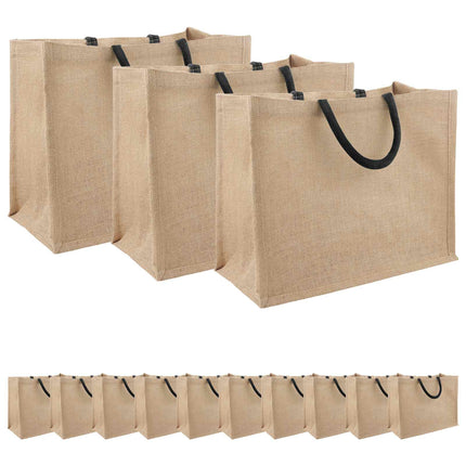 Jute tasker 50 pcs Naturfarvet og sort 42 x 33 x 19 cm