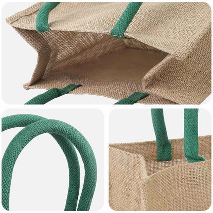 Jute tasker 10 pcs Naturlig og Grøn 26 x 22 x 14 cm