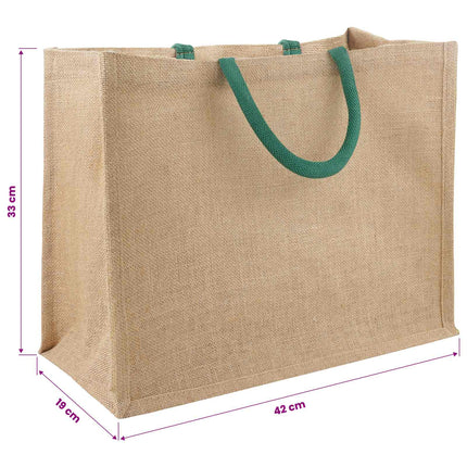 Jute tasker 5 pcs Naturlig og Grøn 42 x 33 x 19 cm