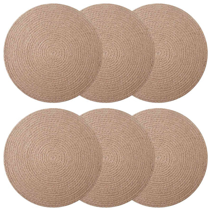Jute dækkeservietter 6 stk. Naturfarvet 100% Tossa jute