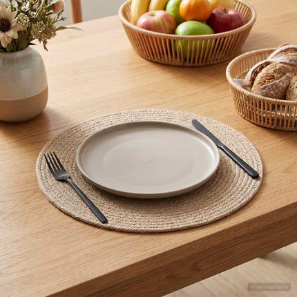 Jute dækkeservietter 12 pcs Naturfarvet Ø 30 cm 100% Tossa jute