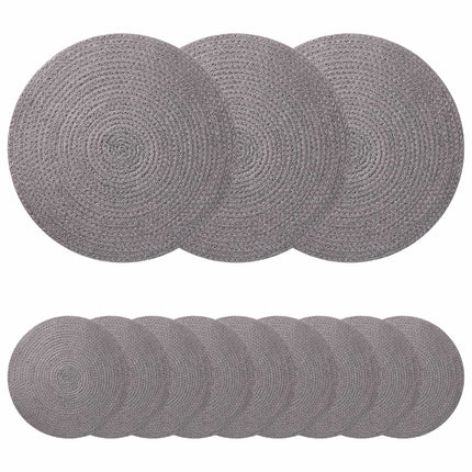Jute dækkeservietter 12 pcs Grå Ø 30 cm 100% Tossa jute