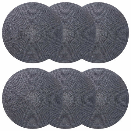 Jute dækkeservietter 6 pcs Mørkegrå Ø 30 cm 100% Tossa jute