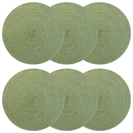 Jute dækkeservietter 6 pcs Olivengrøn Ø 30 cm 100% Tossa jute