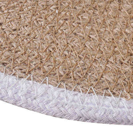 Jute dækkeservietter 12 pcs Natur og hvid Ø 30 cm