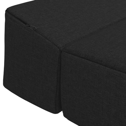 Samlebar Sofa Seng Sort 200 x 70 x 15 cm Stof