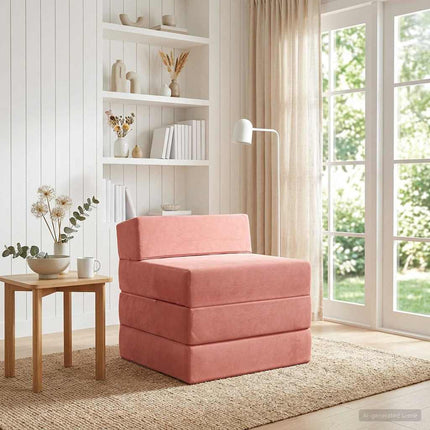 Samlebar Sofa Seng Lyserød 200 x 70 x 15 cm Fløjl