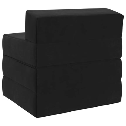 Samlebar Sofa Seng Sort 200 x 70 x 15 cm Fløjl