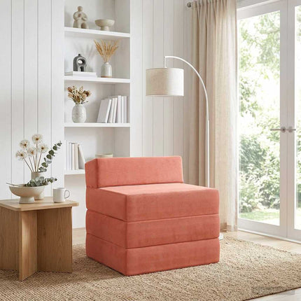 Samlebar Sofa Seng Rød orange 200 x 70 x 15 cm Velourstof