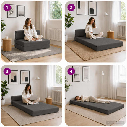 Samlebar Sofa Seng Mørkegrå 70 x 72 x 60 cm Stof
